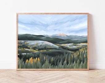 Fall Mountain Art Print: Abstract Colorado Landscape Painting