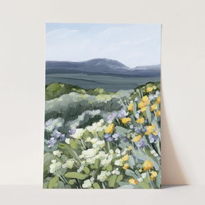 Colorado Wildblumen Kunstdruck - Abstrakte Landschaftsmalerei, Geschenk für Naturliebhaber, Wildblumen Dekor, Bergwandkunst - Buffalo Mountain