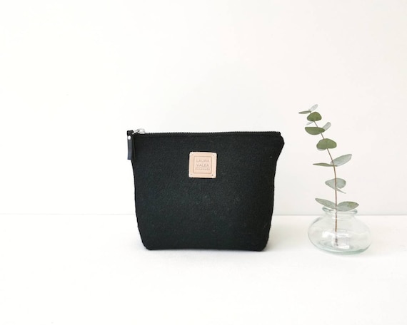 small black zipper pouch