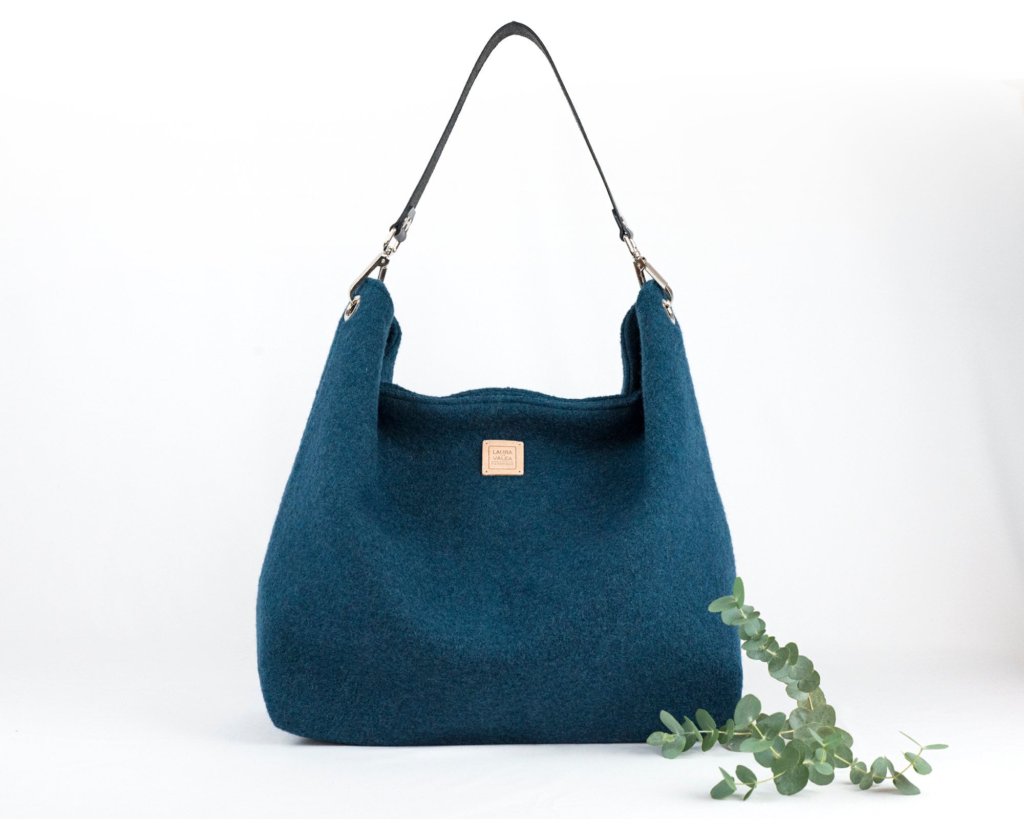blue hobo handbag