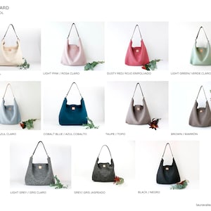 Hobo bag medium size.with leather handle. Personalize your bag choosing between 11 colors of wool and 3 colors of leather. image 1