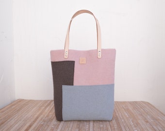 Pink carrryall tote bag for shopping day. Large Shoulder bag for woman.