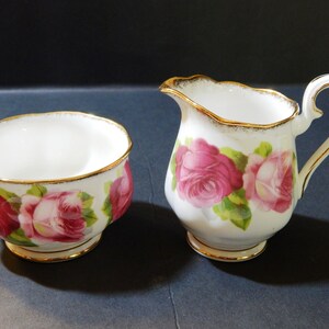 Royal Albert Old English Rose Creamer and Sugar set