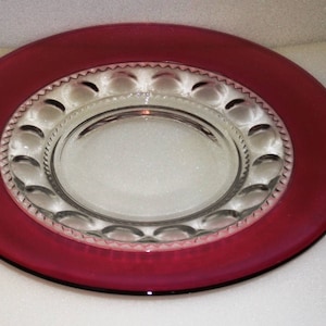 Indiana Glass King&#39;s Crown Ruby Salad / Desert Plate