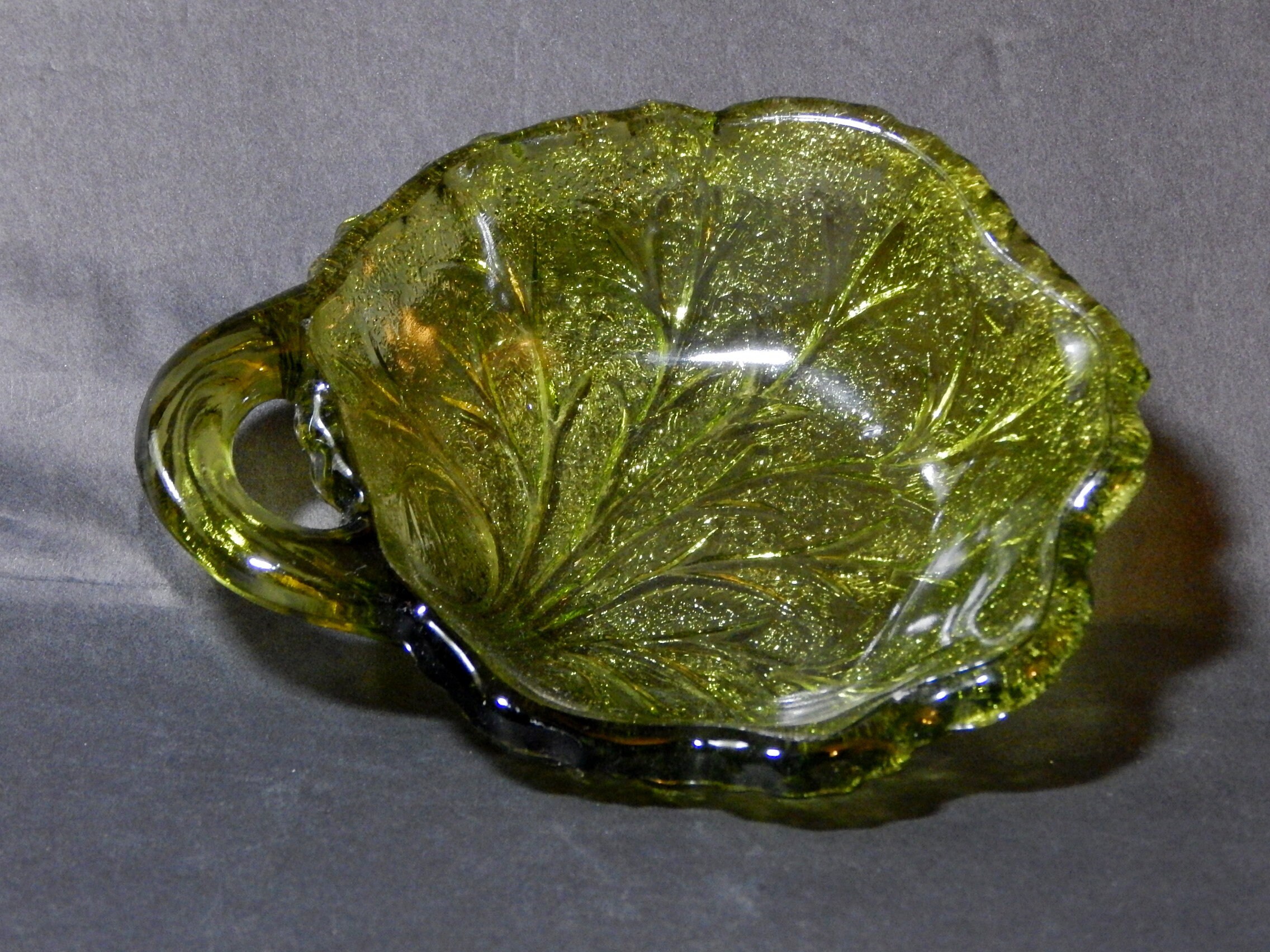 Green Depression Glass Candy Dish With Handle Set of Four Etsy