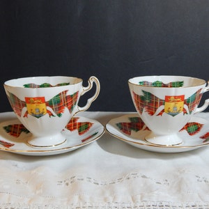 Adderley Bone China H1084 New Brunswick Tartan Cups and Saucers