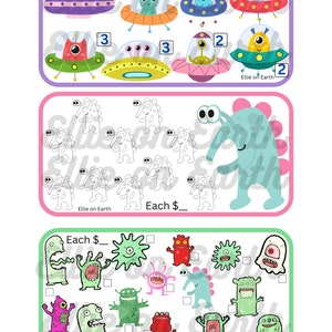 Halloween Savings Challenge Alien Monsters Mini A6 druckbare digitaler Download