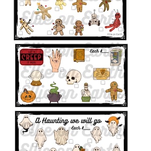 Halloween Mini Savings Challenge Cash Stuffing Ghost Voodoo A6 Printable Download Low Income