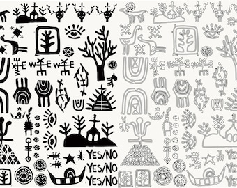 20x30 inch Artist Design Tissue Paper - Ancestral Stamps