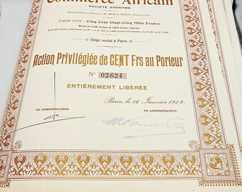 Vintage Compagnie Francaise Commerce Africain-French African Trade Co., Set of 5 1909