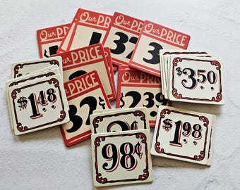 Reproduction Vintage Chipboard Price Tags