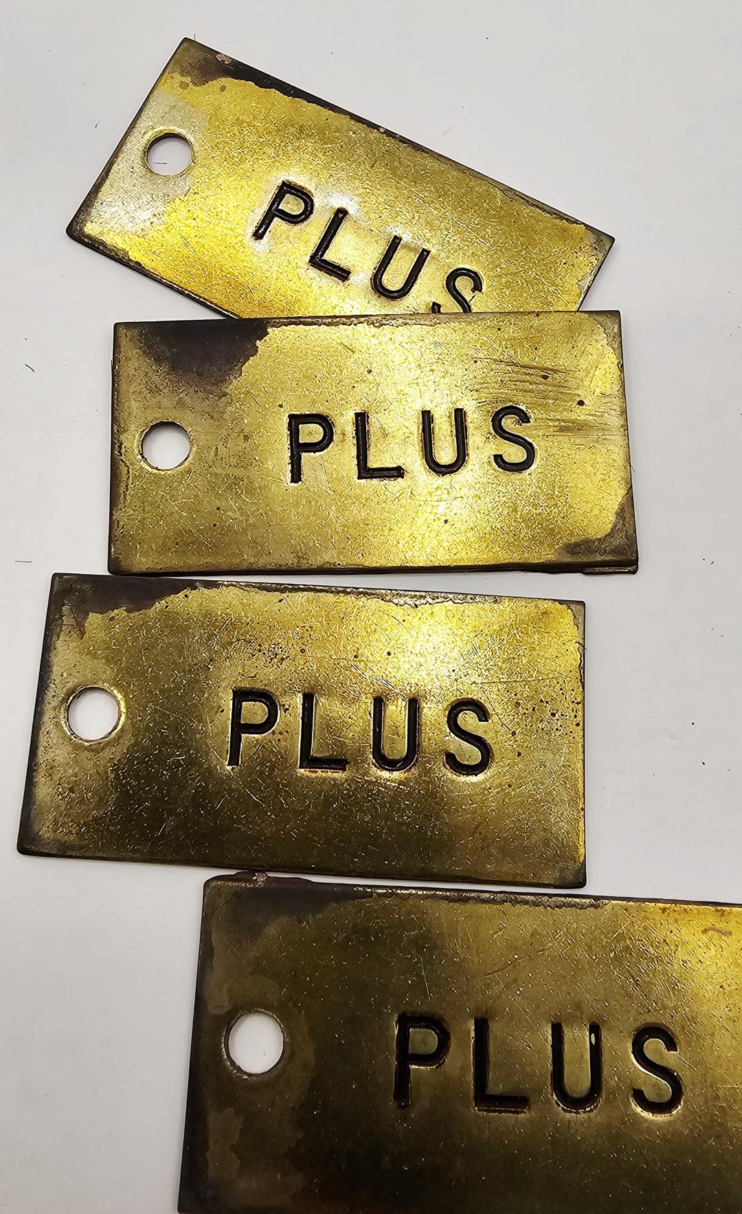 Vintage Brass Exxon PLUS Tags ONE - Etsy