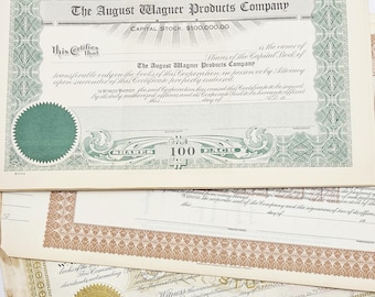 Vintage Stock Certificates Lot of 5