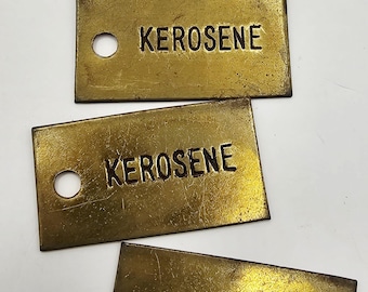 Vintage Brass Exxon Kerosene Tags ONE