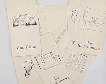 German Vocabulary Cards Set of 5