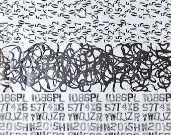 Artist Designed Tissue Paper Alpha, Number, Scribbles