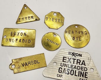 Vintage Exxon Mixed Lot of Tags 7 in total