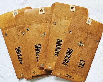 NOS Dennison Kraft (waxy like) Packing List Envelopes Set of 5
