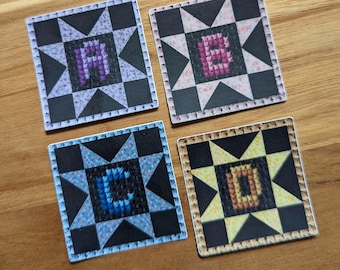 Stickers, fiber art stickers, floral stickers, needle work stickers, unique stickers