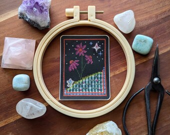 Stickers, fiber art stickers, floral stickers, needle work stickers, unique stickers