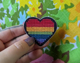 Stickers, fiber art stickers, floral stickers, needle work stickers, unique stickers