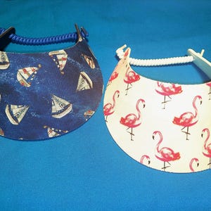 Ladies Women Foam Sun Visor Hat, No Pinch Visor, Royal Pink Black White Tan Aqua Red, Beach Pool Walks Biking Golf Yoga Cruise Travel