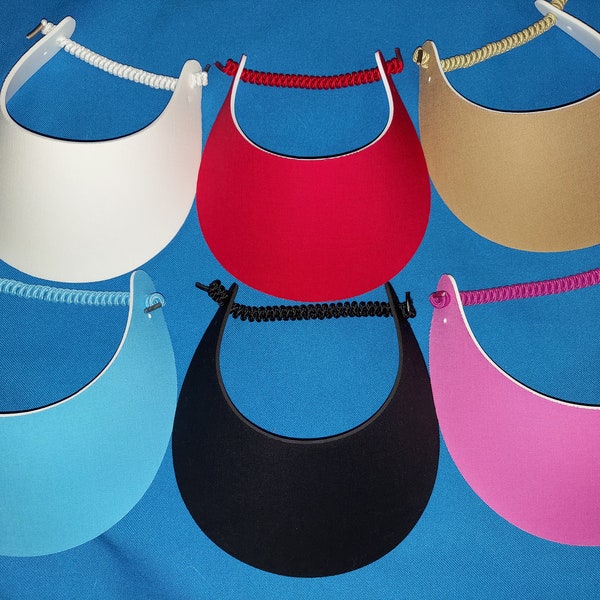 Women Ladies Sun Visor Hats No-Pinch Foam, Sailboat Flamingo Hibiscus Soccer Palms Birds, Walks Beach Pool Golf Yoga Cruise Travels