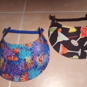 Woman Lady Sun Visor Hat No-Pinch Foam, Sailboat Flamingo Hibiscus Soccer Palms Flip Flops Turtle, Walks Beach Pool Golf Yoga Cruise Travels image 6
