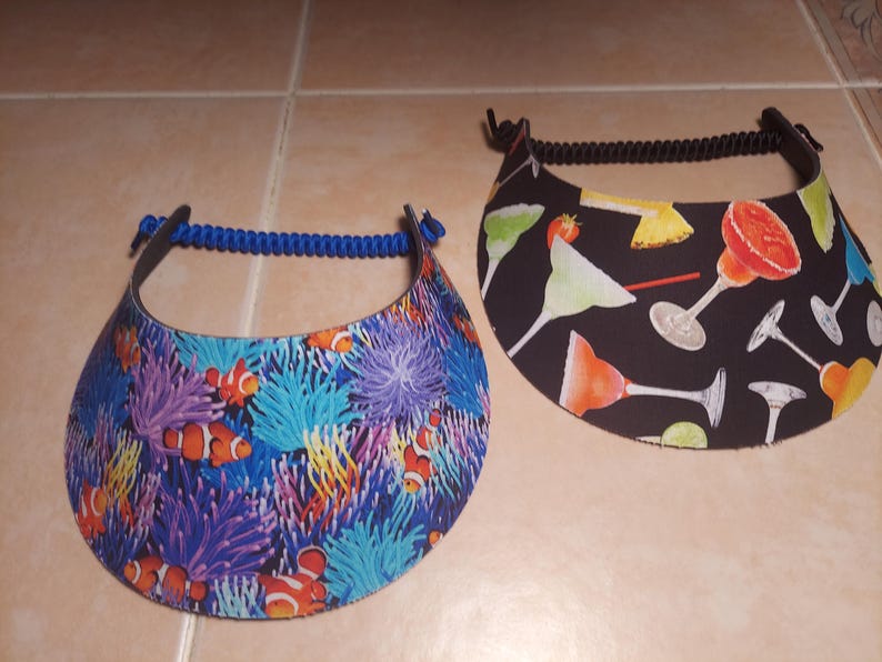 Woman Lady Sun Visor Hat No-Pinch Foam, Sailboat Flamingo Hibiscus Soccer Palms Flip Flops Turtle, Walks Beach Pool Golf Yoga Cruise Travels image 6