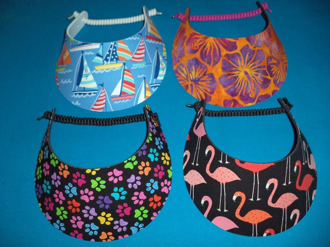 Women Foam Sun Visor Hats No Pinch Visor Tan Aqua Blue Black Etsy