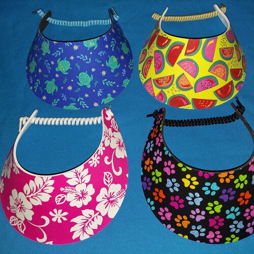 Women Foam Sun Visor Hats No Pinch Visor Tan Aqua Blue Black Etsy