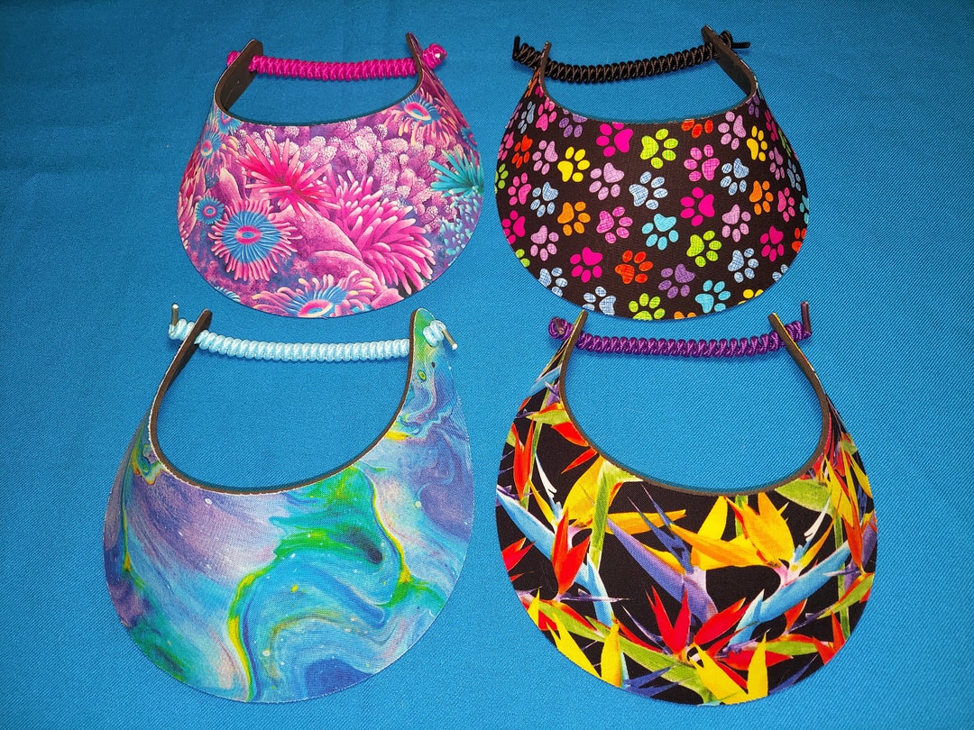 Ladies Women Foam Sun Visor Hats, No Pinch Visors, Walking, Beach, Pool