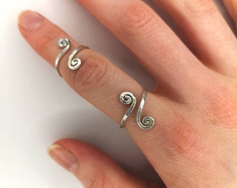 Sterling silver spiral ring - swirly ring - adjustable ring - spiral ring - sterling silver jewellery - handmade ring