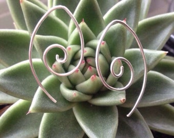 Elven Silver Spiral Earrings - Silver Earrings - Elven jewellery - Mstical Jewellery - Elvish Earrings - Silver Hoop Earrings - Spiral