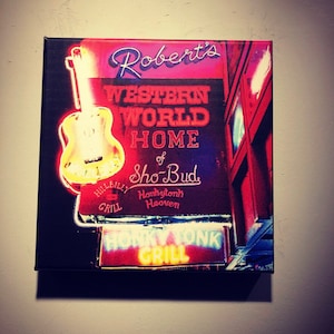 Robert's Western World | Nashville Bars | Honky Tonk | Broadway | Metal | Canvas Print | Ready to Hang | Free Shipping