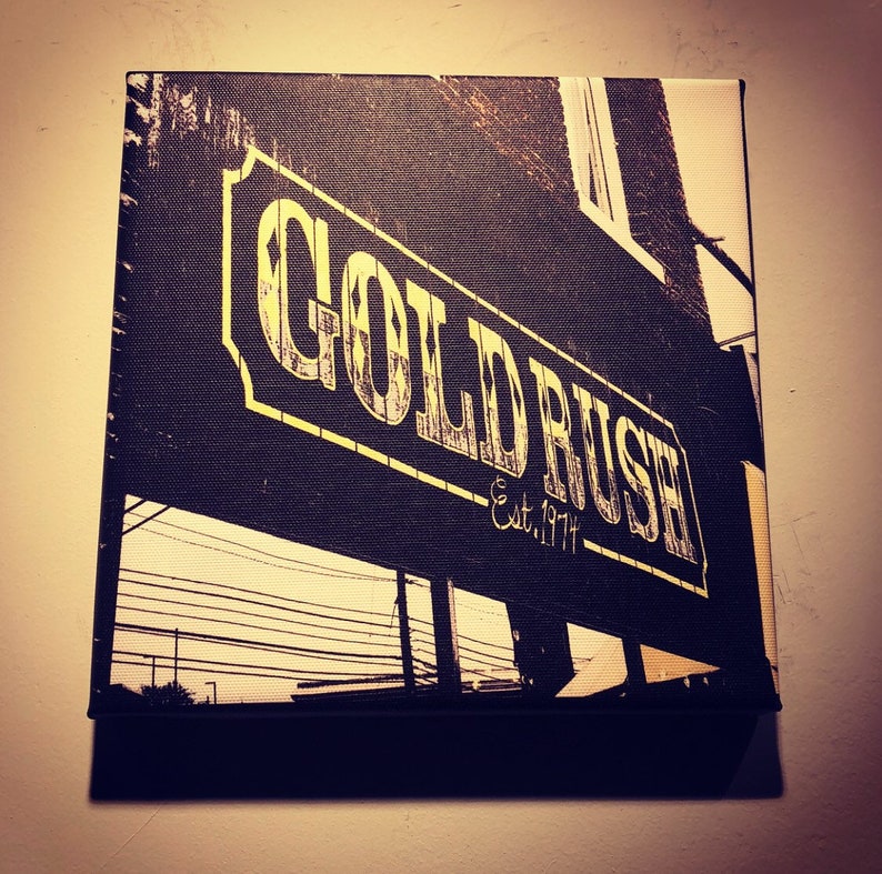 Gold Rush Historic Nashville Nashville Signs Metal Canvas Print Ready to Hang Free Shipping image 1