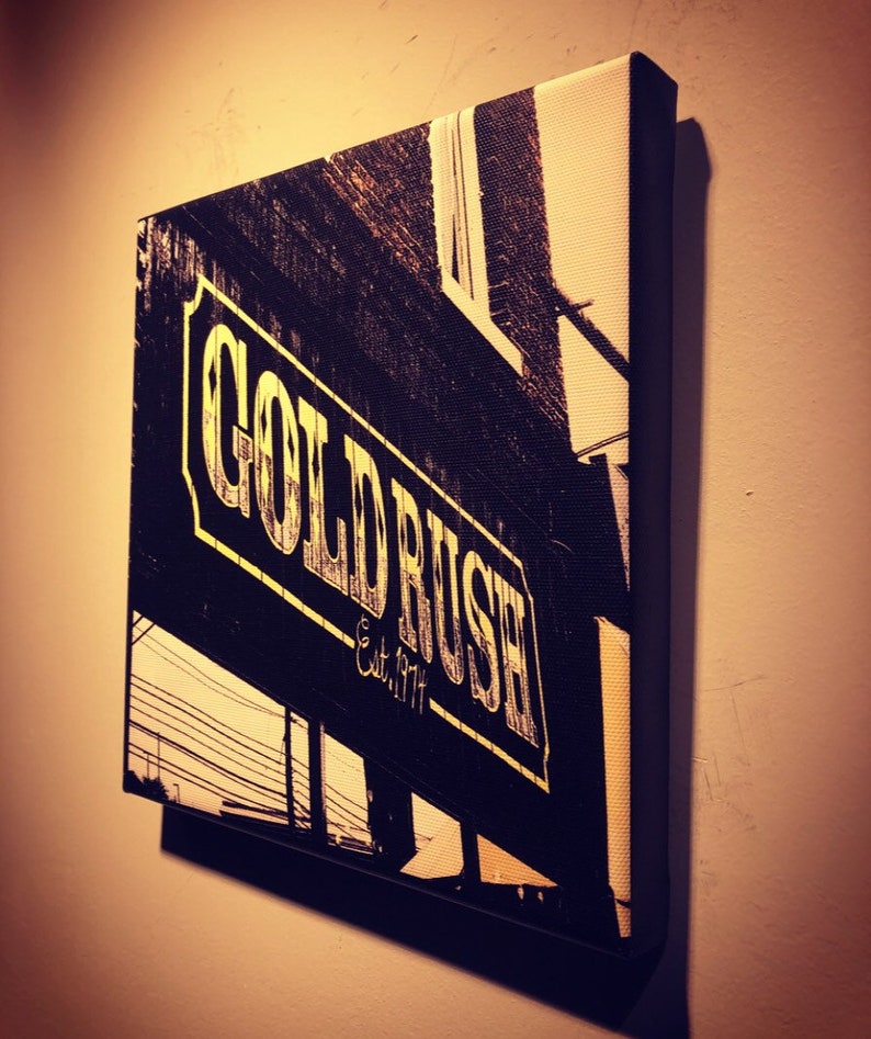 Gold Rush Historic Nashville Nashville Signs Metal Canvas Print Ready to Hang Free Shipping image 3