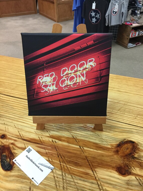 Red Door Saloon East Nashville Metal Canvas Print Ready To Hang Free Shipping