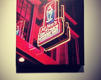 Mike's Ice Cream Shop | Downtown Nashville Sign | Metal | Canvas Print | Ready to Hang | Free Shipping