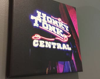 Honky Tonk Central | Nashville Bars | Lower Broadway | Metal | Canvas Print | Ready to Hang | Free Shipping