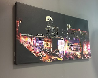 Nashville Saturday Night | Lower Broadway | Canvas Print | Wall Art | Ready to Hang | Free Shipping