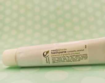 Mastic & Herbs Toothpaste by Eartha Cosmetics, Natural Toothpaste with Aloe and Propolis, Oral Care, fluoride free, SLS free