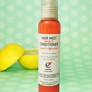 Leave in Hair Conditioner, Hair Mist, No Rinse Hair Spray, Easy Combing, Vegan Hair Care with Grapefruit, Spa & Self Care Gift