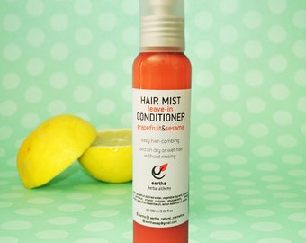 Après-shampoing sans rinçage au pamplemousse : brume capillaire végétalienne