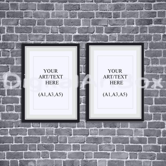 A3 Set Of 2 Black Mockup Framea5 Diy Poster