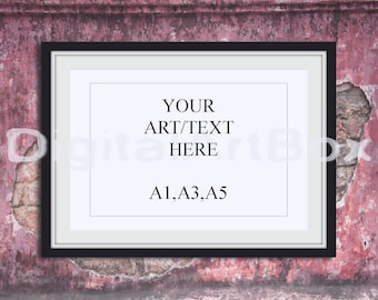 Download Free DIY Picture Frame A1,A3,A5,Horizontal Black Frame,Display Box,Wall Brick,Framed Art,Wall Art, Poster Mockup,backdrop,INSTANT DOWNLOAD PSD Template
