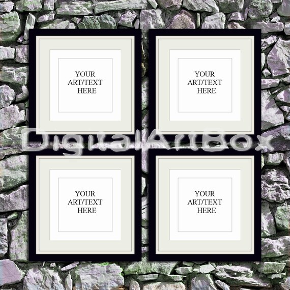 Square Set Of 4 Frame Diy Poster Frame Mockup