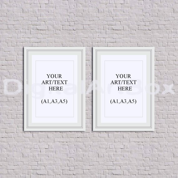 A5 A3 A1 Set Of 2 Vertical White Framebackground