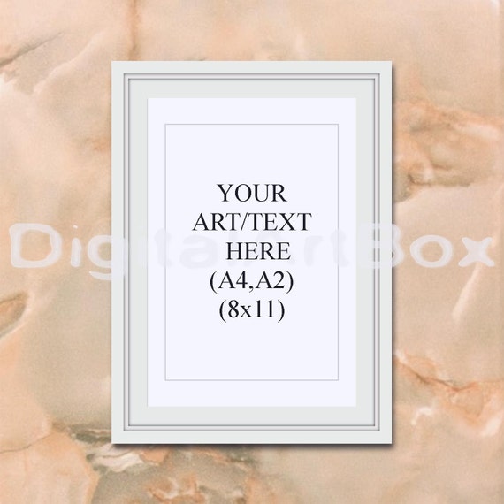 A4 A2 Vertical White Frame Mockupposter Frame Mockup8x11 Etsy