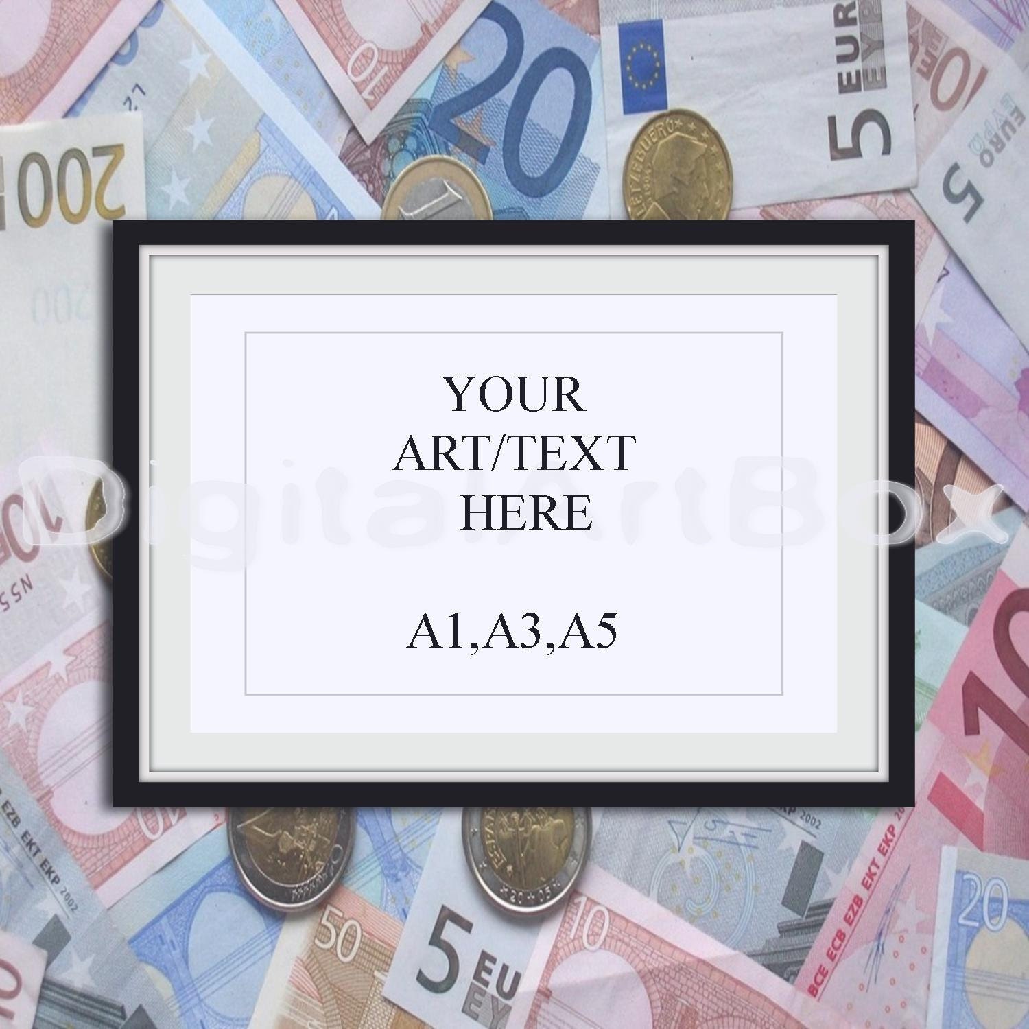 Download A3 Black Frame Mockuppaper Money Wallpaper Background A5 A1 Etsy